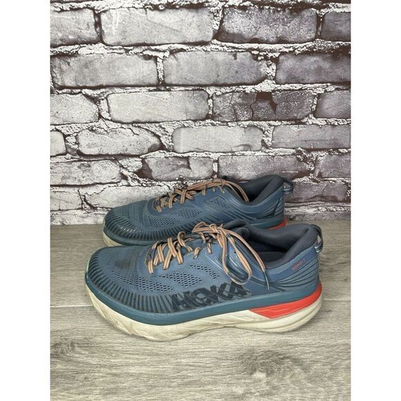 Hoka One One Bondi 7 110518 RTOS Blue Synthetic Running Shoes Men 10.5 US/44 2/3